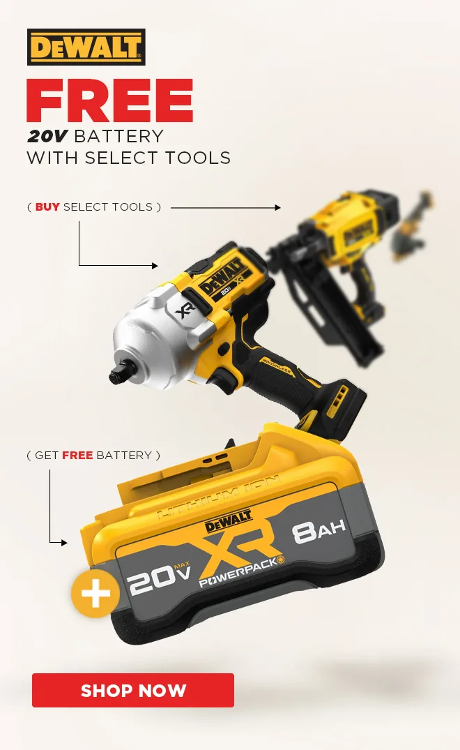 Free 20V Battery with Select Tools